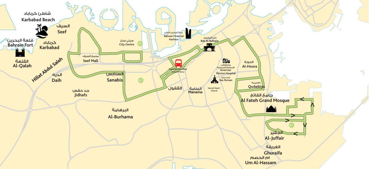 mapa miasta Bahrajnu