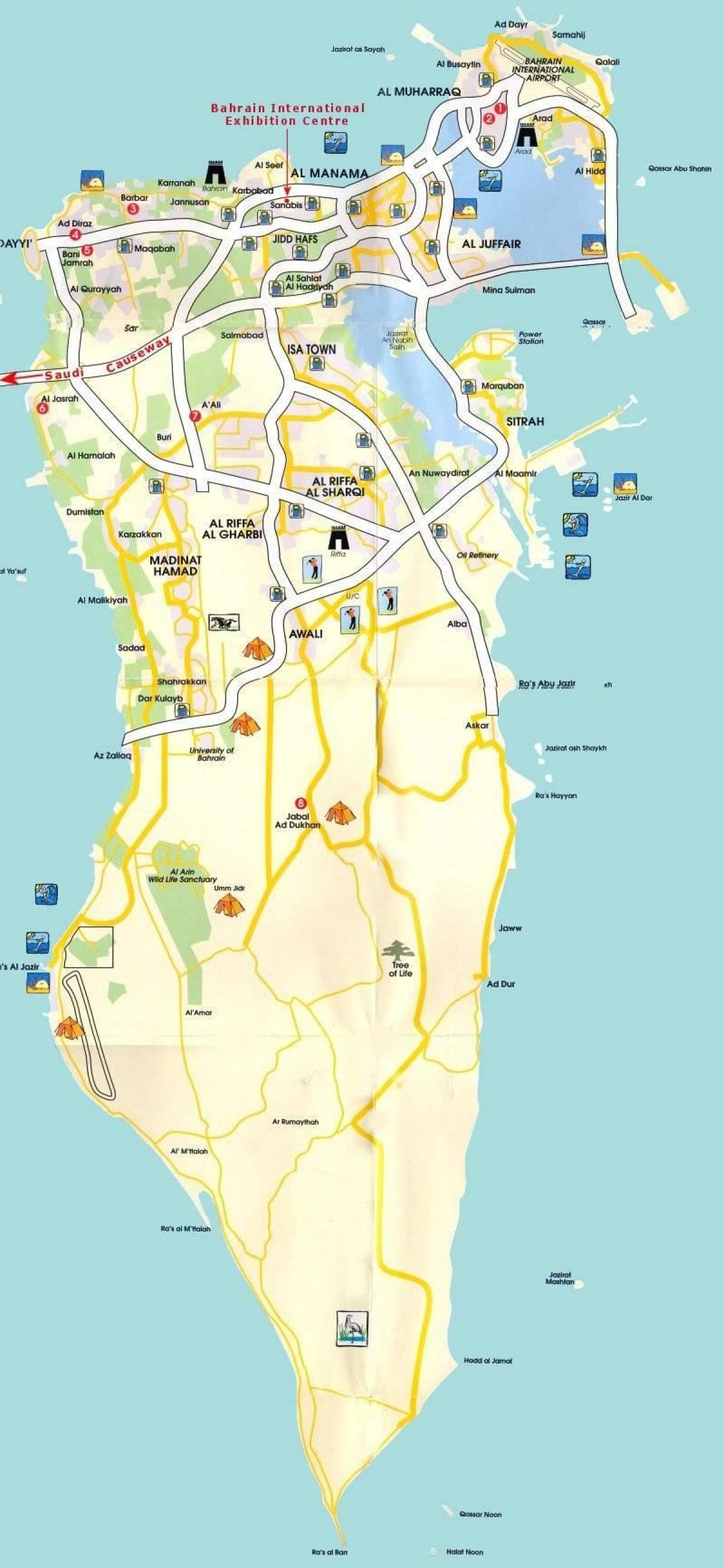 mapa manama, Bahrajn