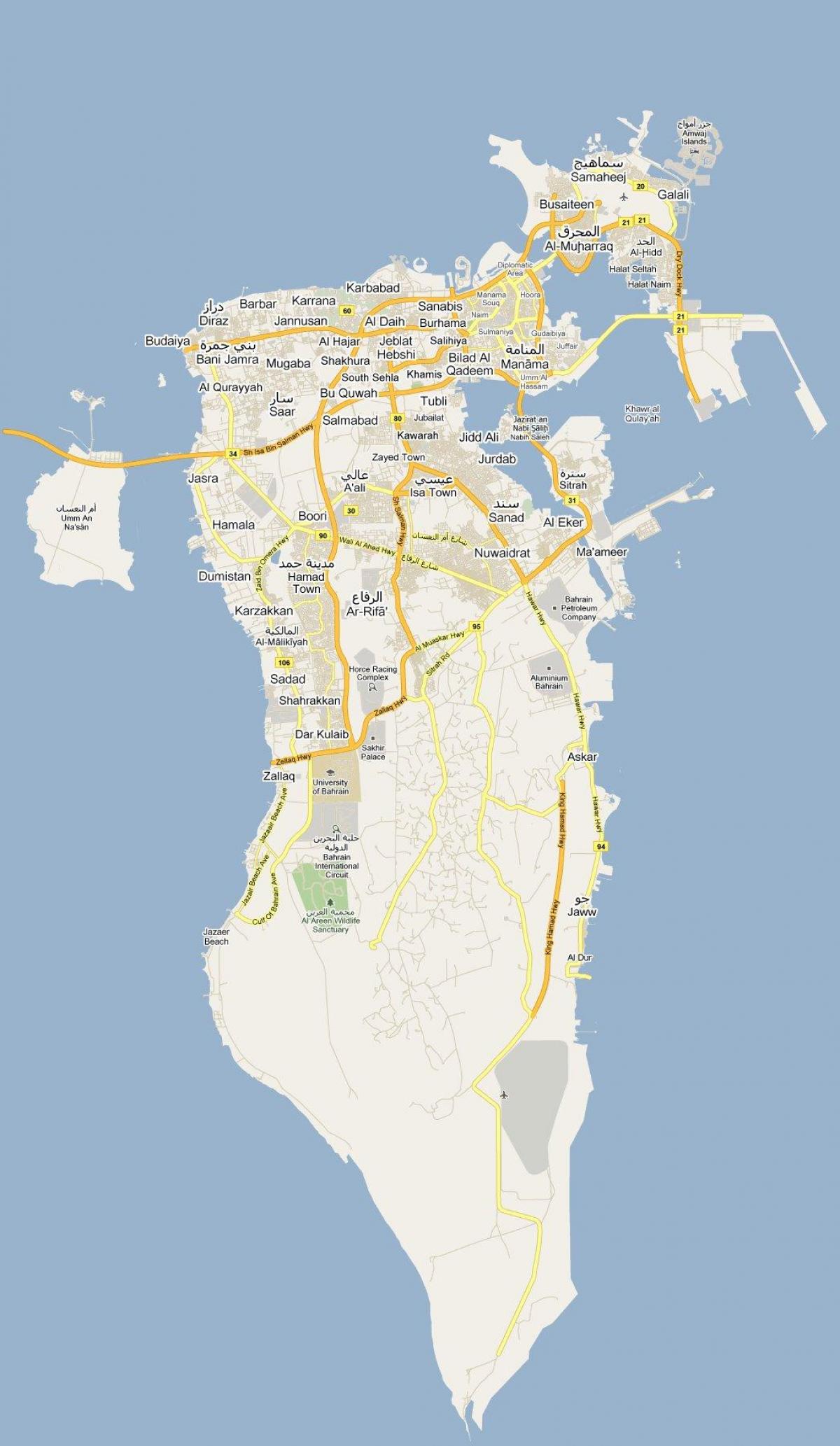 mapa ulica mapie Bahrajnu