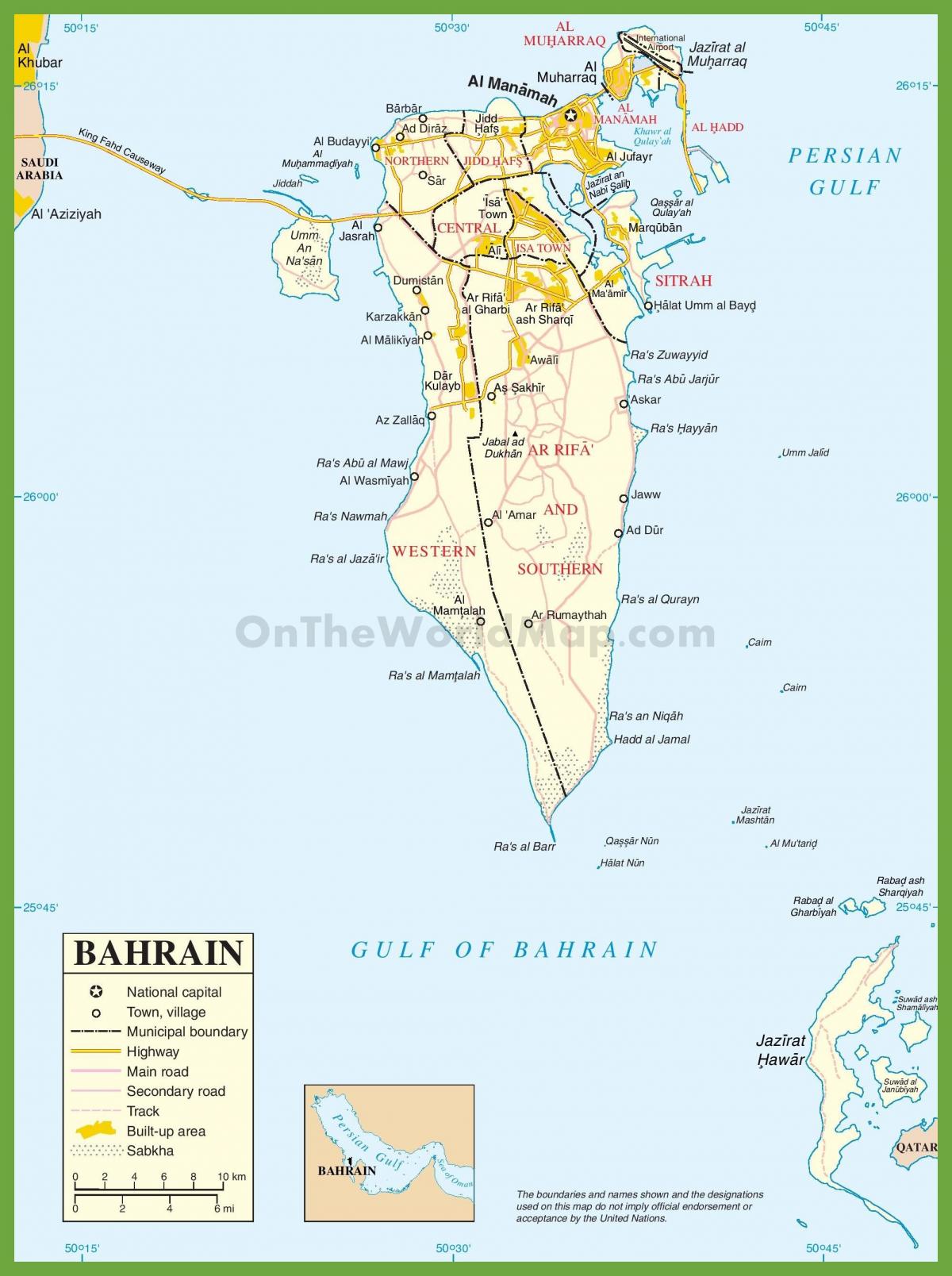Mapa miasta Bahrajnu 