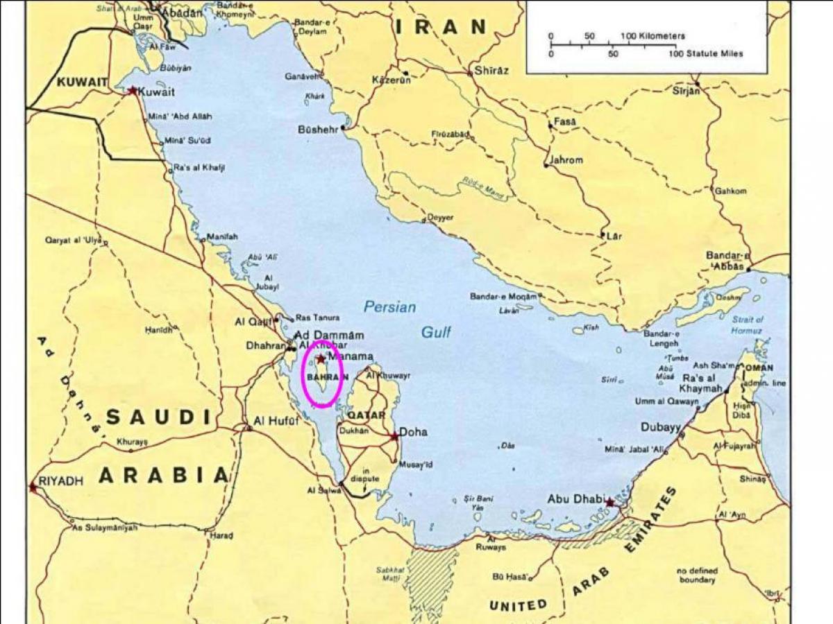 mapa wyspy Bahrajn 