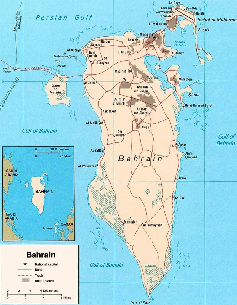mapa Bahrajnu mapa Drogowa locator