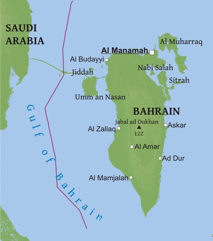 mapa przednia, Bahrajn 