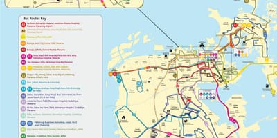 Mapę przystanków autobusowych Bahrajn 